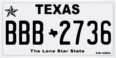 TX license plate BBB2736