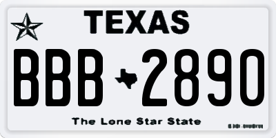TX license plate BBB2890