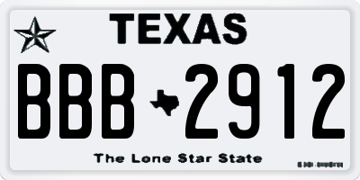 TX license plate BBB2912