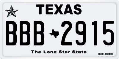 TX license plate BBB2915