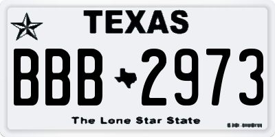 TX license plate BBB2973
