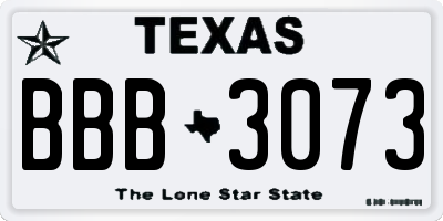 TX license plate BBB3073