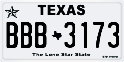 TX license plate BBB3173
