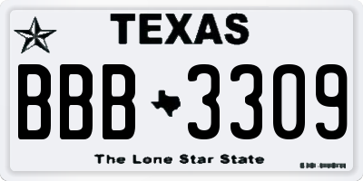 TX license plate BBB3309