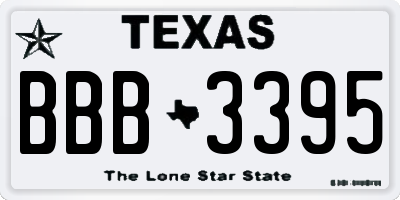 TX license plate BBB3395