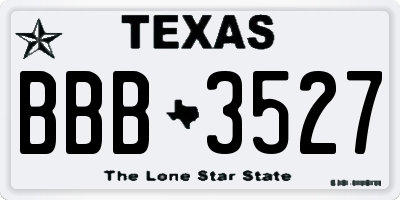 TX license plate BBB3527
