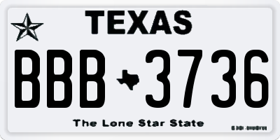 TX license plate BBB3736