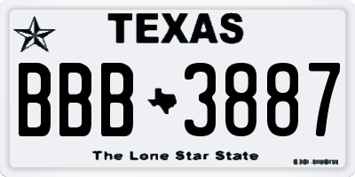 TX license plate BBB3887