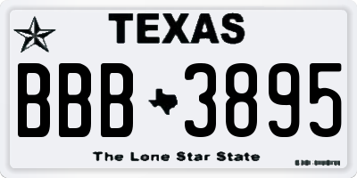 TX license plate BBB3895