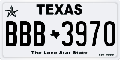 TX license plate BBB3970