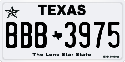 TX license plate BBB3975