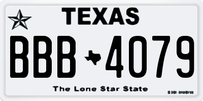 TX license plate BBB4079