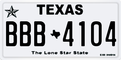TX license plate BBB4104