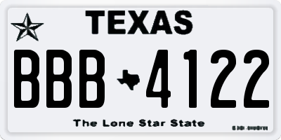 TX license plate BBB4122