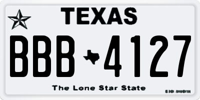 TX license plate BBB4127