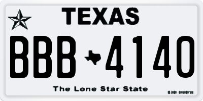 TX license plate BBB4140