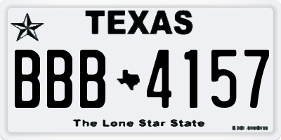 TX license plate BBB4157