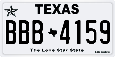 TX license plate BBB4159