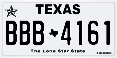 TX license plate BBB4161