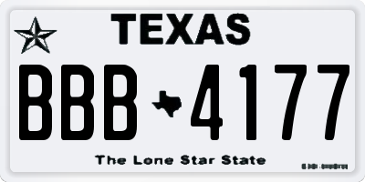 TX license plate BBB4177