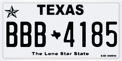 TX license plate BBB4185