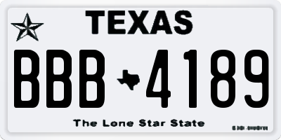 TX license plate BBB4189