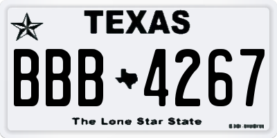 TX license plate BBB4267