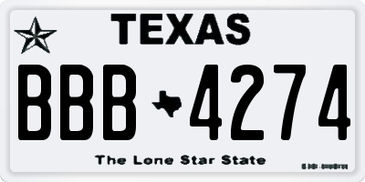 TX license plate BBB4274