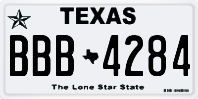 TX license plate BBB4284