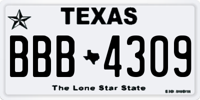 TX license plate BBB4309