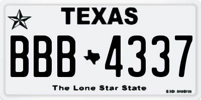 TX license plate BBB4337