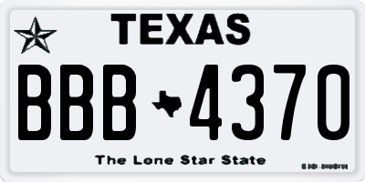 TX license plate BBB4370