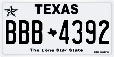 TX license plate BBB4392