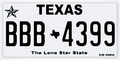 TX license plate BBB4399