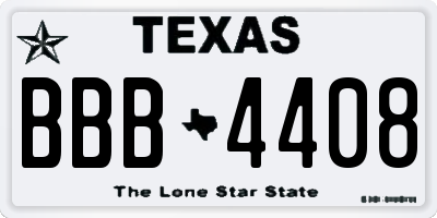 TX license plate BBB4408