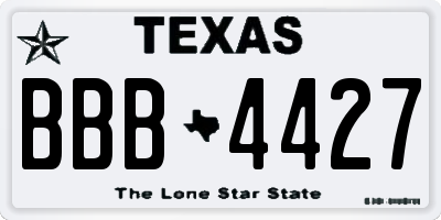 TX license plate BBB4427