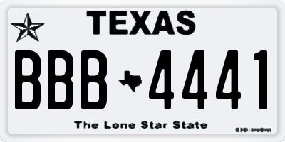 TX license plate BBB4441