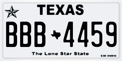 TX license plate BBB4459