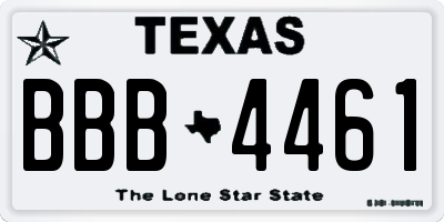 TX license plate BBB4461