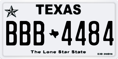 TX license plate BBB4484