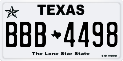 TX license plate BBB4498
