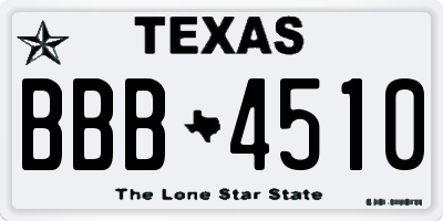 TX license plate BBB4510