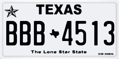 TX license plate BBB4513