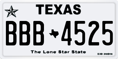 TX license plate BBB4525