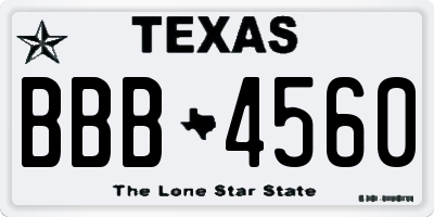 TX license plate BBB4560
