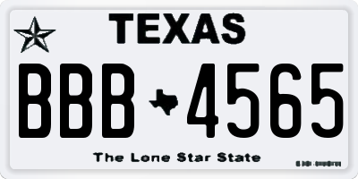TX license plate BBB4565