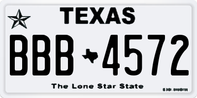 TX license plate BBB4572