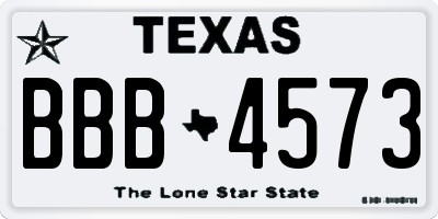 TX license plate BBB4573