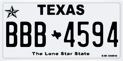 TX license plate BBB4594