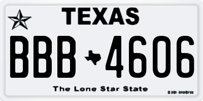 TX license plate BBB4606